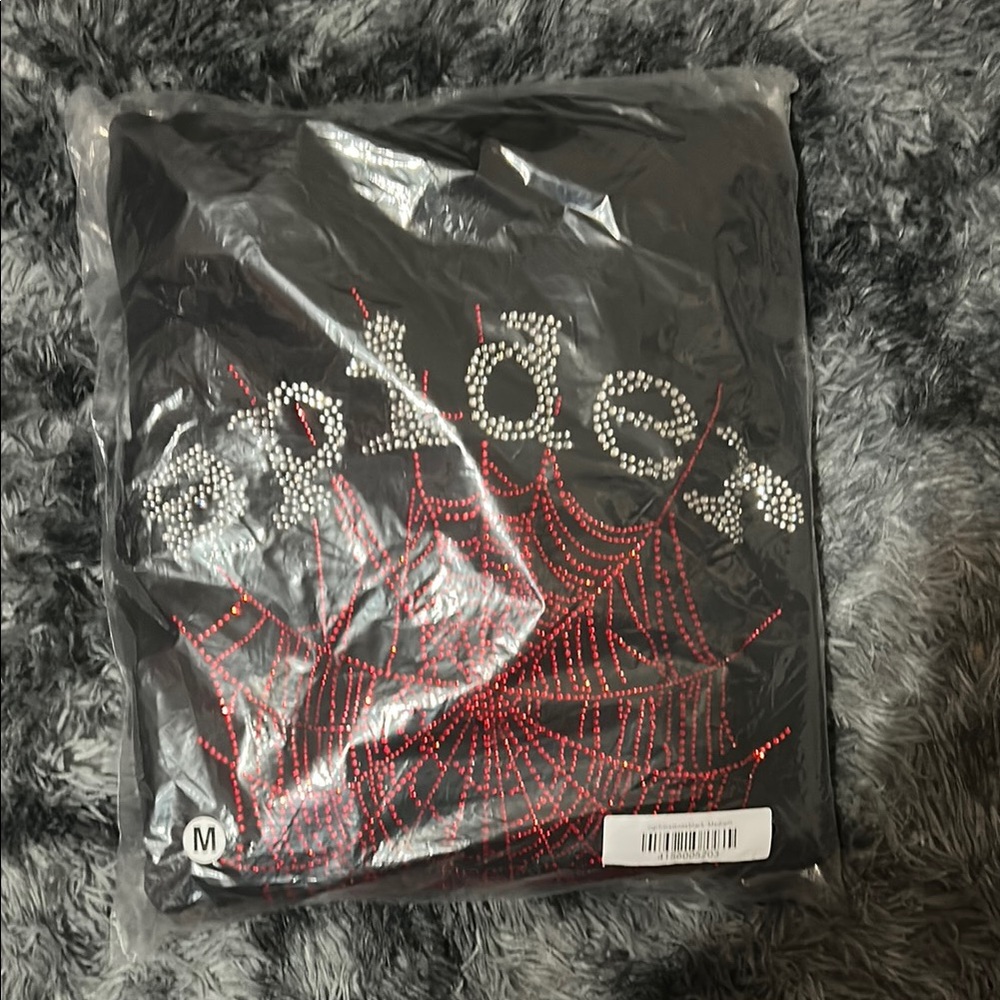 Black Spider rhinestone og web